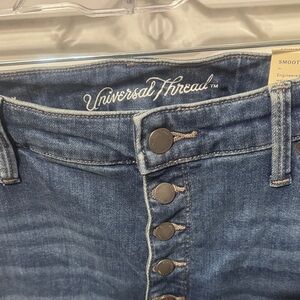 Universal Thread Women Skinny Dark Indigo Button-Fly Jeans